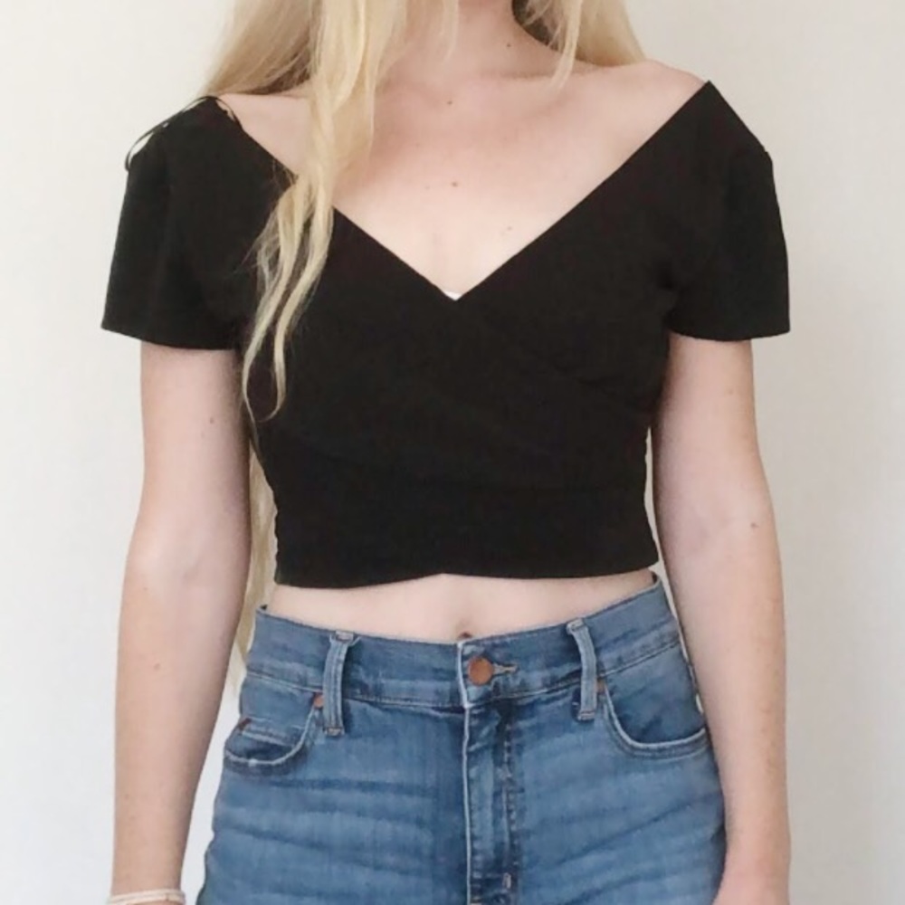 Zara black crop top
